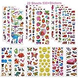 3D Aufkleber für Kinder Kleinkinder, 22 Verschiedene Blätter 530+ Sticker Set...