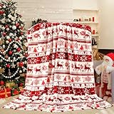 SEPGLITTER Weihnachtsdecke Verdicken, Weihnachtsdecke Rote Weihnachts Sofadecke,...