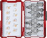 kwb 12-tlg. Fräsersatz Ø 8 mm, hartmetallbestückt mit präzisem Spannschaft...