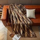 HOMFINE Luxuriöse Kunstfelldecke Felldecke Kunstfell - Kuscheldecke Flauschig...