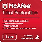 McAfee Total Protection 2024 | 1 Gerät | Virenschutz- und...