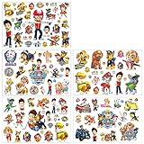 Temporäre Tattoo Set Kinder Tattoos,100+ pcs 5 Blätter Kindertattoos Aufkleber...