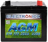 Rasentraktor Batterie AGM Batterie 12V 30Ah AGM Akku für Rasenmäher Batterie...