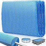 KESSER® Pool Solarabdeckplane Rechteckig 450 x 220cm | Solarfolie Stärke 120...