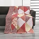 Qucover Tagesdecke Patchwork 150x200cm Patchworkdecke Wendedesign Bettüberwurf...