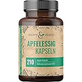 Apfelessig Kapseln –210 Kapseln – Apple Cider Vinegar – 1000mg Apfelessig...