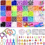 AOKITO 2500+ Loom Bänder Set für Kinder, 32 Farben DIY Gummibänder mit Perlen...