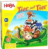 Haba 4478 - Tier auf Tier, Stapelspiel für 2-4 Spieler ab 4 Jahren, mit...