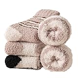 Yolhloy 5 Paare Kuschelsocken Herren Flauschige Socken Weiche Bequeme Winter...