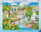 Ravensburger Kinderpuzzle - 06661 Besuch im Zoo - Rahmenpuzzle für Kinder ab 4...