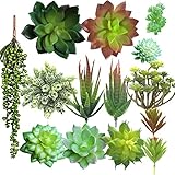 Aisamco 14 PCS künstliche Sukkulenten, sortierte Faux saftige Auswahl,...