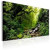 B&D XXL - Akustikbild Wald Bach 120x80 cm 1 tlg Bilder Akustikschaum...