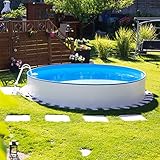 Steinbach Stahlwandpool Set Nuovo – 011111 – Ø 450 x 120 cm – Runder Pool...