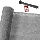 DETEX® Balkon Sichtschutz 1,4 x 10m Wetterfest inkl. 50 Kabelbinder...