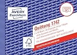 AVERY Zweckform 1742 Quittungsblock Kleinunternehmer (A6 quer, 2x40 Blatt, mit...