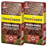 Floragard Mulch Pinienrinde 25-40 mm 2x60 L • grob • dekorativer Bodenbelag...