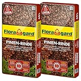 Floragard Mulch Pinienrinde 25-40 mm 2x60 L • grob • dekorativer Bodenbelag...