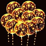 UZER LED-Leuchtende Bobo Ballons 10 Packungen, 20 Zoll klare Helium transparente...