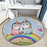 MeeTe Spielzeug Aufbewahrungsdecke Spieldecke Baby Krabbelmatte, Einhorn Paar...