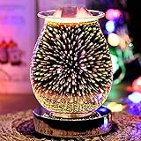 Wowlela Duftlampe Wachs 3D Glas Elektrische Duftlampe für Wachs Energie Sparen...