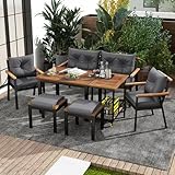 Laxnb Gartenmöbel Set Garten Lounge Möbel Set Essgruppe für 6-7 Personen,...