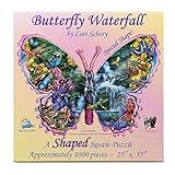Schmetterling am Wasserfall (Konturenpuzzle): Butterfly Waterfall
