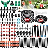 DONGQI Garten BewässerungsSystem, 263Pcs Garten Bewässerung Kit, 50M+15M...