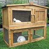 Zooprinz Hasenstall Kaninchenstall Obelix - aus edlem massiven Vollholz ideal...