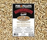 PINI Hartholzpellets 100% Buche № 5 BBQ Beech 30 Kg Grillpellets zum Grillen...