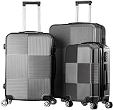 bestyks Luggage Set, Kofferset 3 Teilig Reisekoffer Set mit Koffer XL, Rollen...