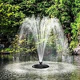 Biling Schwimmender Springbrunnen mit LED-Beleuchtung für Großer Gartenteich,...