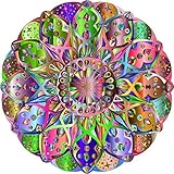 OMEDICH Puzzle 1000 Teile, Circle of Colors - Colorful Diamonds, Mandala Rund...