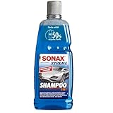 SONAX XTREME Shampoo 2 in 1 (1 Liter) Autoshampoo Konzentrat ohne Abledern zur...