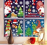 136PCS Weihnachten Fenstersticker, Weihnachten Fensterbilder, Doppelseitige...