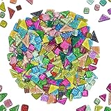 Bunte Glasmosaikfliesen 200g, Irregulär Glitzerkristall Mosaiksteine...
