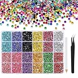 NACHLYNN 36000 Stück Strasssteinen aus Kunstharz 2-6mm Mehrfarbig Flache Runde...