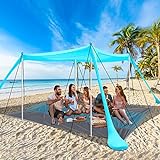 Strandzelt UV Schutz riggoo Sonnenzelt Sonnensegel Strand Zelt 3 × 3m Komfort...