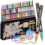 NICETY Acrylstifte für Steine Wasserfest - 72 Multimarker Acrylmarker...