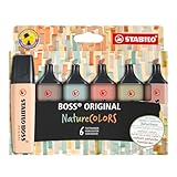 Textmarker - STABILO BOSS ORIGINAL NatureCOLORS - 6er Pack - beige, warmgrau,...