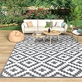 MOKANI Outdoor Teppich Wetterfest 120x180cm, Kunststoff Stroh Reversible Matte...