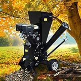 BRAST® Benzin Häcksler Gartenhäcksler 11kW (15PS) 420ccm Deichsel 22 Messer...