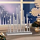 MeLiTec LED Weihnachtsbeleuchtung SL31-1, Chrom-Matt, mit 17 austauschbaren...