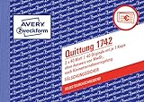 AVERY Zweckform 1742 Quittungsblock Kleinunternehmer (A6 quer, 2x40 Blatt,...
