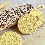 TANZEN BLUMEN Nudelholz. Teigroller mit Blumen für DIY Küche, Teig & Fondant...