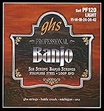 GHS Professional - PF120 - Banjo String Set, 6-String, Loop End, Stainless...