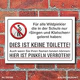 HDmirrorR Schild Pinkeln Pissen Urinieren verboten Singen und Klatschen...