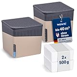 WENKO Raumentfeuchter Mod. Cube, 2er Set, je 500 g Entfeuchter Granulat, für...