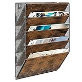 EasyPAG 5 Fächer Zusammensetzen Metall Holz A4 Zeitschriftenhalter Wand...