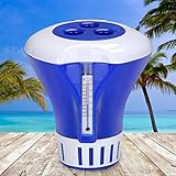 Deuba® Dosierschwimmer groß 20-200g Chlor Brom Tabletten Behälter Thermometer...