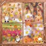 Thanksgiving Fenster Aufkleber, 6 Sheet Erntedankfest Fensteraufkleber Herbst...